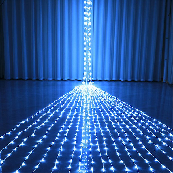3x3m 6x3m Meteordusch Regn Led String Light Utomhus Jul Vattenfall Garland String Light Fönster Gardin Istappar Fairy Light Warm White 3X2M 240LEDS