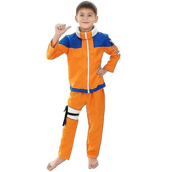 Klær som er kompatible med guttekostymer som er kompatible med barn Naruto Anime Costume Z -hg 130 cm