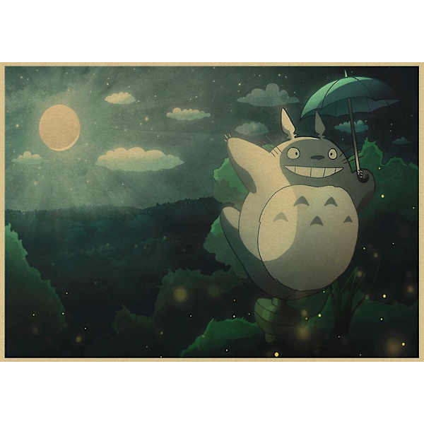 Vintage Retro Paper Anime Poster Tonari No Totoro Miyazaki Seinäkoriste Vintage Koti Sisustus Lastenhuoneen Koriste 1 30X21CM