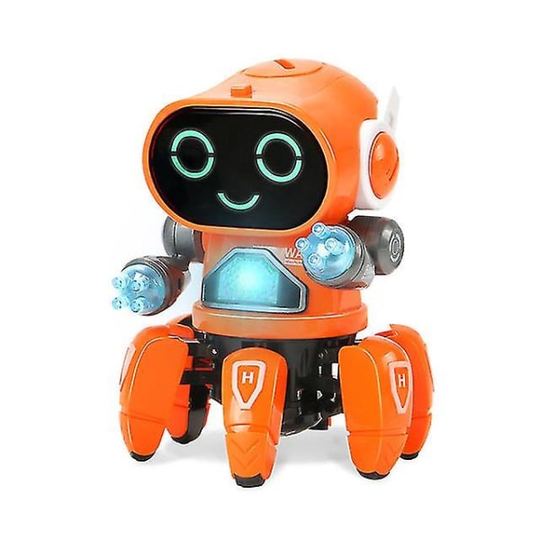 Emo-robotti älykkäät robotit tanssivat äänikomento-anturit, laulu-, tanssi-, toistuva robottilelu, yhteensopiva lasten poikien ja tyttöjen puhuvien robottien kanssa -ES Dancing Robot Orange