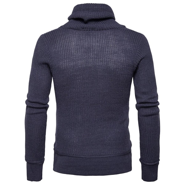 Herre Snøring Pullover Høst Vinter Varm Langermet Topper Dark Gray 2XL