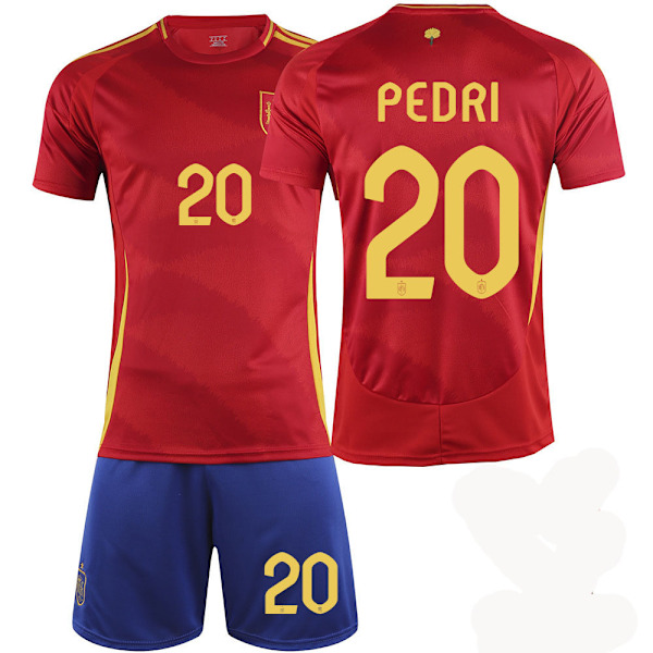 2024 Spanien EM-tröja hemmaplan PEDRI fotbollströja C 26(140-150cm)