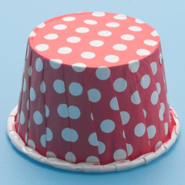 100x Paperi Cupcake Liner Muffinnut Pähkinä Rasvankestävät Jälkiruokaleivinmukit Väri: Punainen piste: 3,8 cm * 3 cm * 5 cm Red wave point