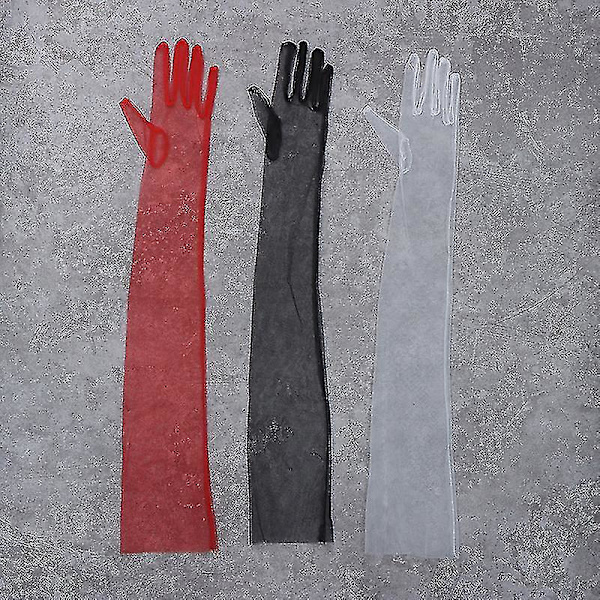 70cm Tunna Tullehandskar Ultra Tunna Handskar Armbågslånga Handskar Fotografering -ge White