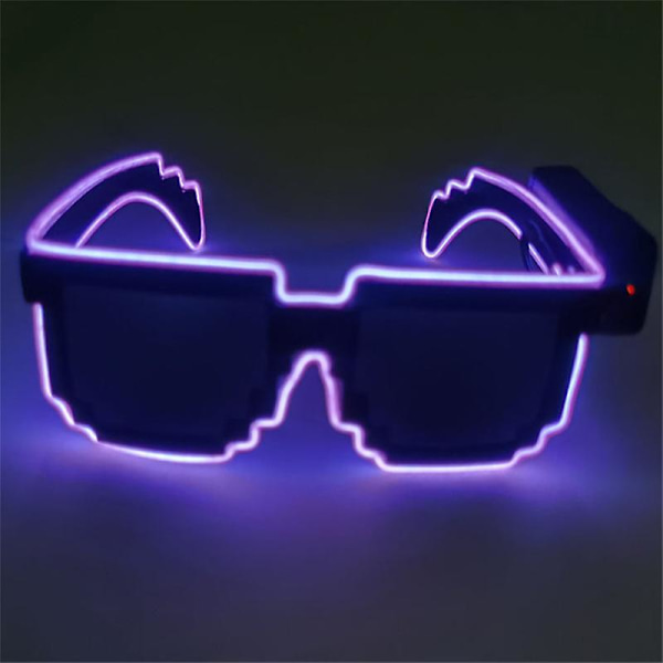 Led visir briller 10 farver Futuristiske briller Light Up briller Honeycomb lysende briller til voksne purple