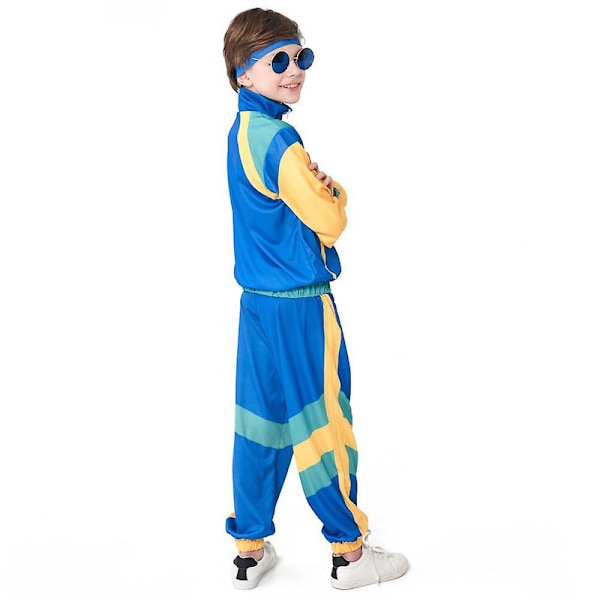 2-14-vuotiaat Lapset Teinit Pojat Tytöt Barbie 80-luvun verryttelypuku Hip Hop -asu Top Housusarjat Set Lahjat-sininen 4-6Y