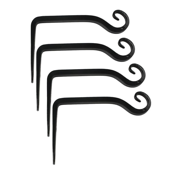 Växtställ Blomhängare Järn Väggkrok Blomhängande Vägg 4PCS BLACK
