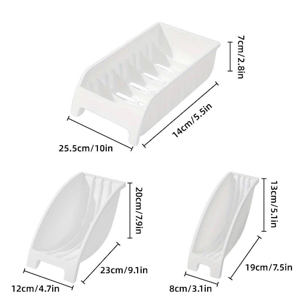 3 st Hem Skål Förvaringsskåp Inbyggd Bestick Diskställ Hylla Organizer Set