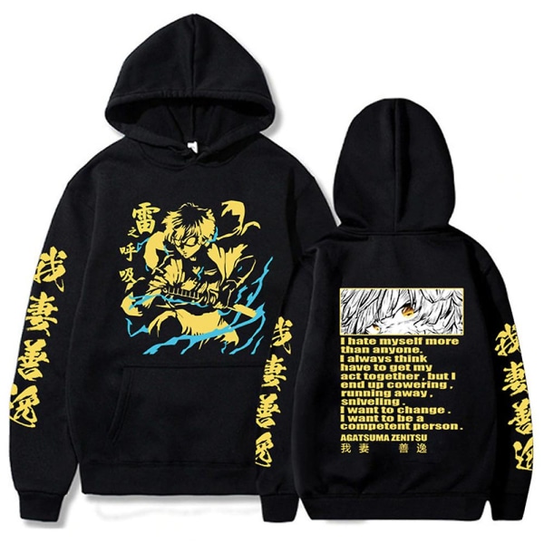 Demon Slayer Hoodies til Voksne Trykt Sweatshirt Topper Langærmet Hættetrøje Gave E 3XL