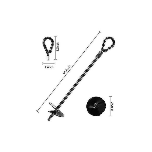 Jordankre, kraftige jordankre for 5-tommers skruer, jordankersett for telt, baldakiner, tilfluktsrom, rander og husker (4 stk)