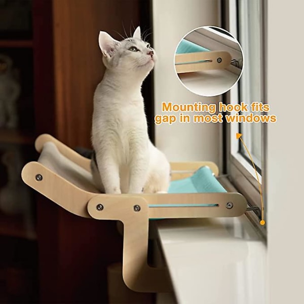 Cat Window Abbor Lounge Mount Hengekøye Vindu Sete Sengehyller For innendørs katter Ingen boring Ingen sugekopp