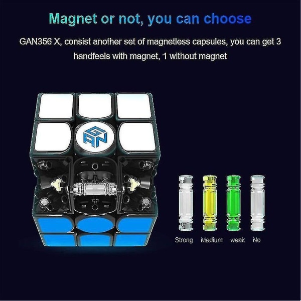 Gojoy Gan356x V2 Magnetic 3x3x3 Magic Cube 3x3 Speed ​​Cube Gan 356x V2 Professional Puzzle Cube Gan356xv2 Utdanningsleker for barn