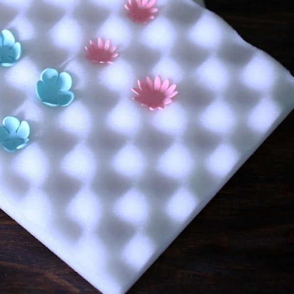 2 stk Bage Fondant Blomster Svampe Tør Blomst Formet Fondant Artefakt Sukker Blomst Skum Pad Wave white