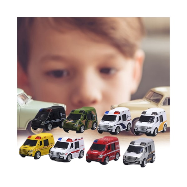 8 st Miniatyrleksaksbilar i Metall för Barn