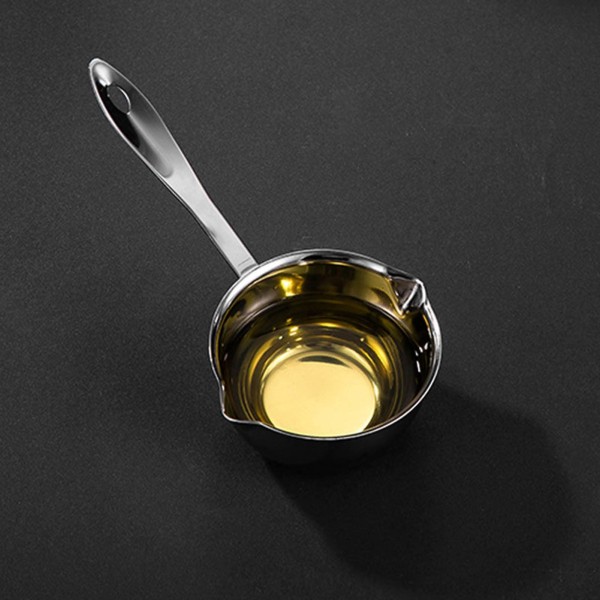 Smørvarmer tyrkisk kaffekande, flad induktionsbund i rustfrit stål Mini Butter Hot Pot Mælkegryde Lille grydeske i rustfrit stål røreskål 300ML