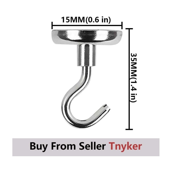 Magnetiske kroker med neodymmagneter Svært kraftige kroker for kjøkken, bad, soverom, garasje, skap, kontor, kjøleskap, nøkkelring - Multi