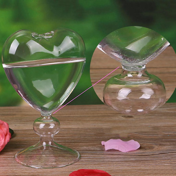 Hjerteformet Glas Blomsterpot Stående Vase Plantebeholder Hjemmedekoration