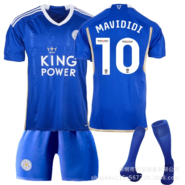 2023 Leicester City hemmatröja fotbollströja-Mavididi+strumpa M(170-175cm)