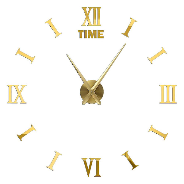 Roomalaiset Numerot Seinäkellot 3d DIY Peili Seinäkello Akryyli Tarra Muodikkaat Kvartsikellot Kello Koti Sisustus Reloj De Pared Gold 3 27inch 2D (No EVA)