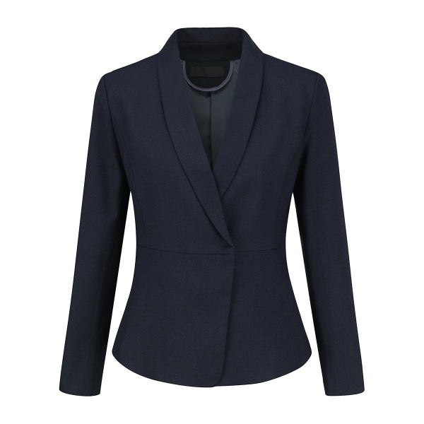 Yynuda kvinners 2-delers kontordame Slim Fit forretningsdress (blazer + bukse) Dark Blue XS