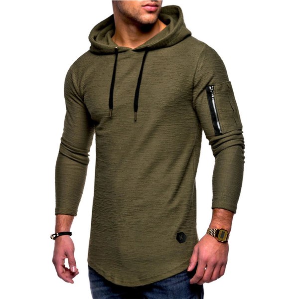 Herreoverdele Sports-hættetrøje Sweatshirt med hættetrøje Army Green XL