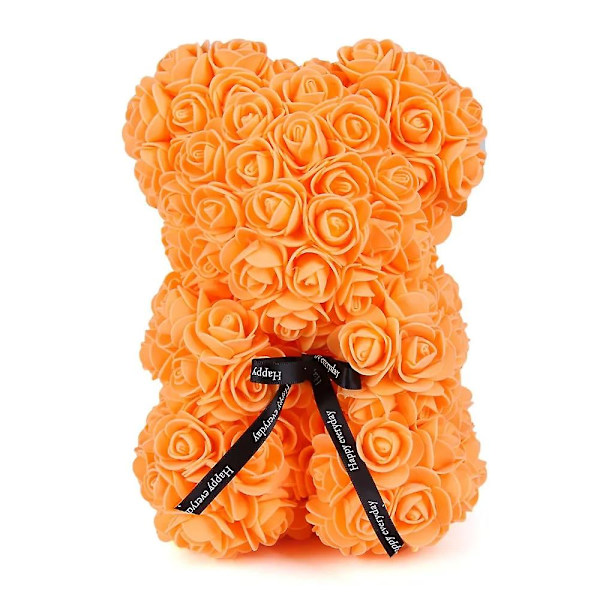 Alla hjärtans dag present 25cm Rose Teddy Bear Från Blommor Björn Med Blommor Röd Rose Björn Orange
