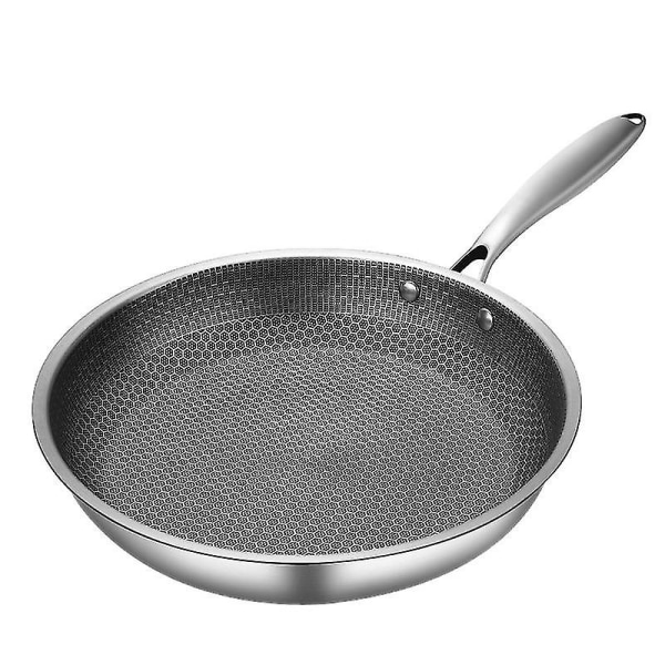 Stegepande i rustfrit stål Non-stick gryde 28 cm stegt bøfgryde gryde enkeltsidet honeycomb