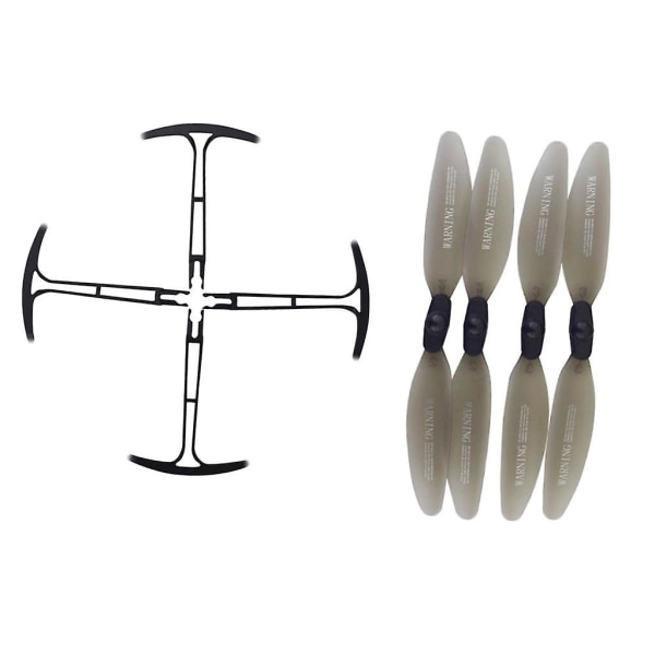 4x Reservpropeller + Propellerbumper för Hs175 D65 Syma X500 X30 Z6 Drone Gray