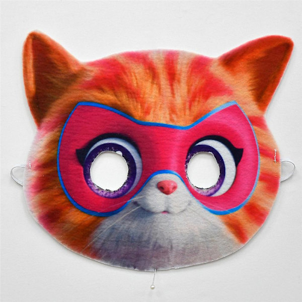3-9-vuotiaat lapset Super Kitties Cosplay-asu Kissan haalari naamio Asut Halloween-juhlat Fancy mekko Lahjat-Rose Red 4-5Years