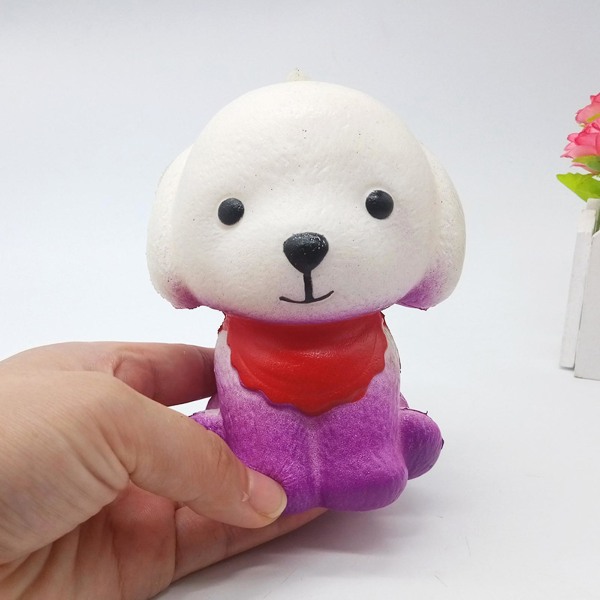 Naievear Squishy Leksak Squishy Söt Form Stressavlastande Flerfärgad Klämma Hund Barn Leksak Heminredning Purple