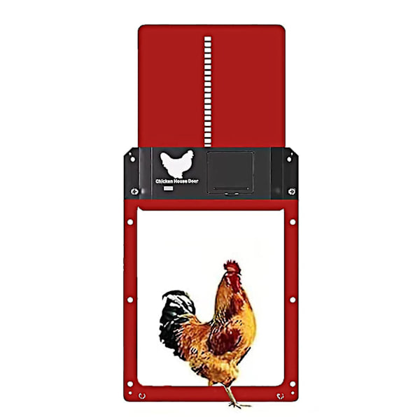 Automatisk Hönshusdörr Ljuskänslig Dörröppnare Fjäderfä Trädgård Kyckling Anka Dörröppnare Praktisk Kyckling Husdjur Burar Dörr Red patterned