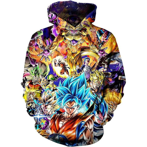 Dragon Ball Trykket Langærmet Hettestroppgenser Hoodie Topper Gaver S