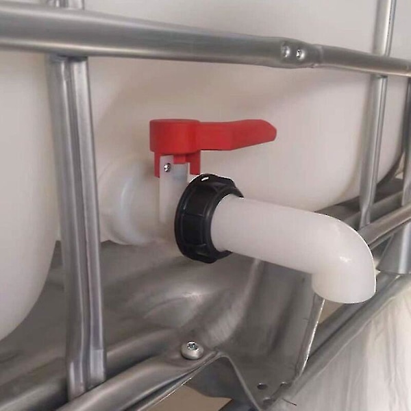 2 stk Vandtankadapter, Vandtankventil, IBC Dræntankadapter til IBC Vandtanke, Tonventiler, Landbrugsvanding, Rørledninger, Plast, 6