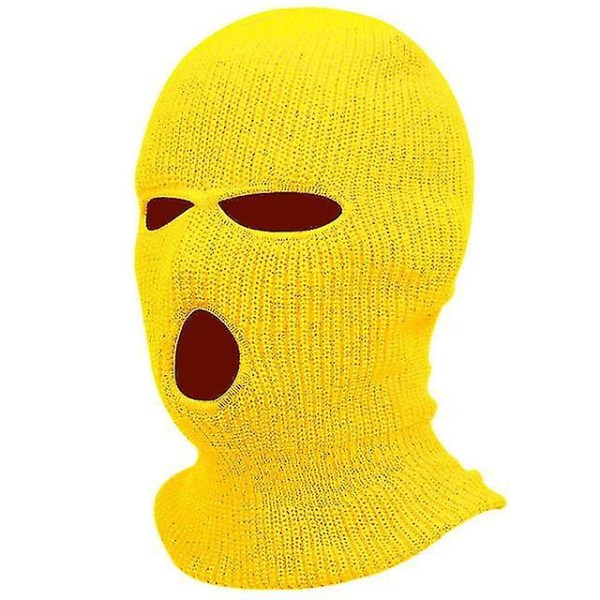 3 Hål Winter Warm Unisex Balaclava Mask Yellow