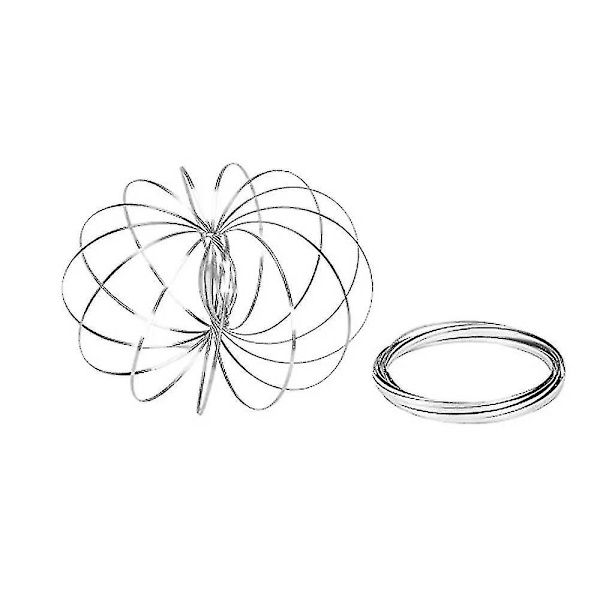 3d Magic Toy Arm Slinky Toroflux Flippy Flux Flow Ringar Spinner Dynamic Armband, Silver