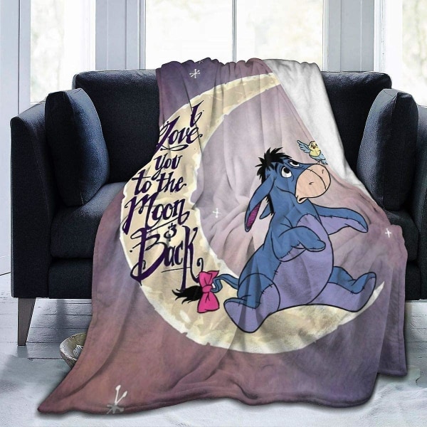 Acmiran Eeyore Warm Blanket Super Soft Micro-Velvet Blanket Plysch Fuzzy Blanket -U173 60x50in 150x125cm