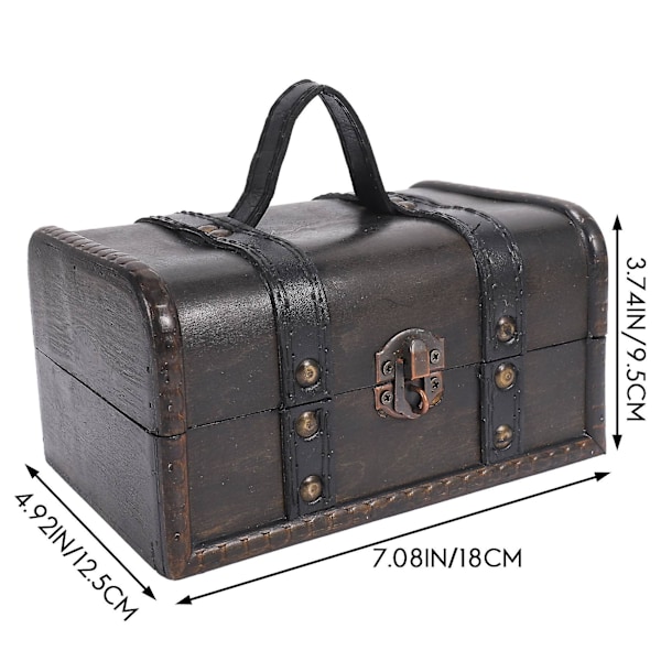Retro Skattekiste Vintage Trækasse Antik Stil Smykke Organizer Til Garderobe Smykkeæske Tr