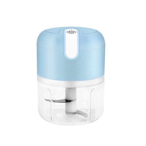 Multifunktionel madlavningsmaskine Automatisk kødkværn Babytilskudsmad under omrøring af hakket hvidløg Blue