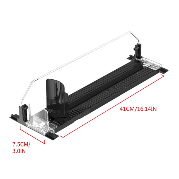 4 stk Supermarked Fryser Drikke Pusher Kjøleskap Drikke Hylle Drikke Automatisk Pusher -hg Black L