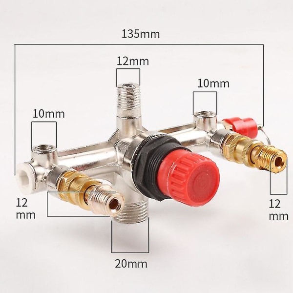 90-120psi luftkompressor grenrör Regulator Mätare Tryck Hållbar Switch Control -HG