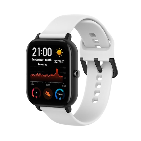 Silikoninen ranneke Amazfit GTS4 Mini -kellolle, koko: S White