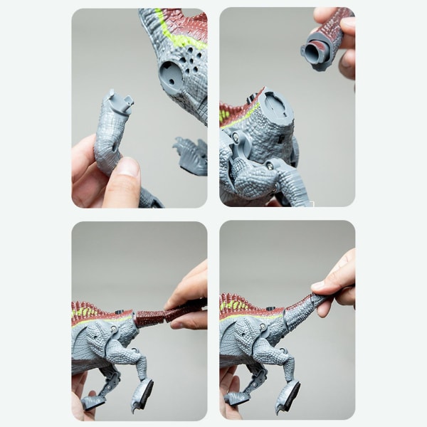Spinosaurus Lysende Fjernstyrt Dinosaur Leke Jurassic Simulering Modell Barnegave Elektrisk Leke Salg -ES Gray Free Size