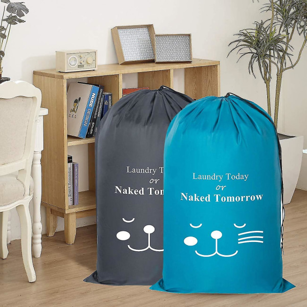 2 pakke reisevaskepose, maskinvaskbar skitne klær, 73 x 101 cm