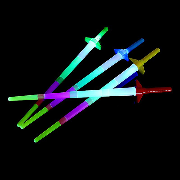 1 st Led Glow Stick 4-sektion förlängbar Led Glow Sword Barnleksak Blinkande Stick