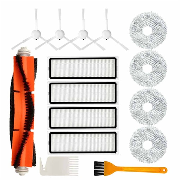 För Xiaomi Robotdammsugare X10+ X10 Plus B101GL Reservdelar Tillbehör Huvudborste Sidoborste Hepa Filter Dammpåse Moppduk