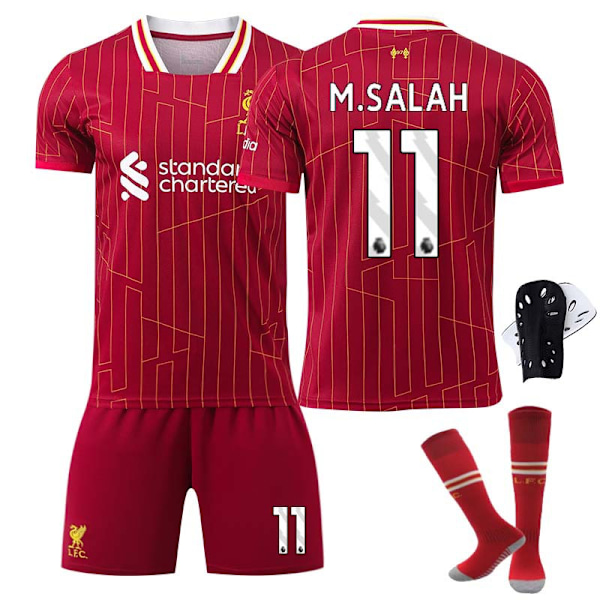 2425 Liverpool hjemme Salah trøjesæt med sokker + beskyttelsesudstyr XL(180-185cm)