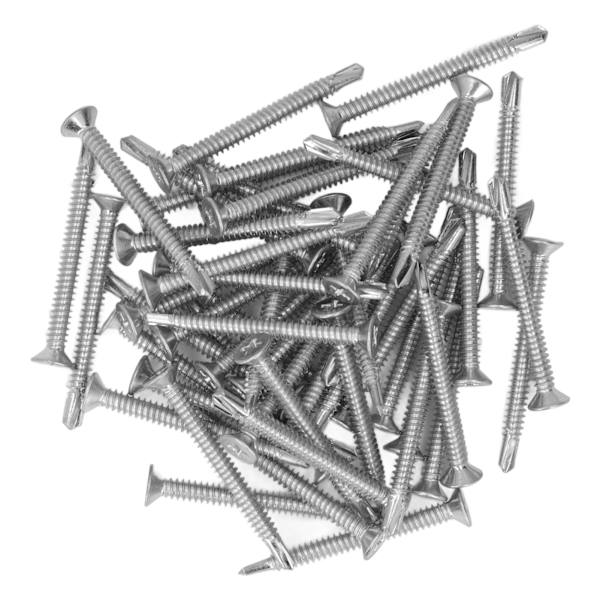 50 kpl itseporautuva ruuvi hiiliterästä sinkitty ristipääruuvi 4,8x50mm korjaukseen litteä kanta
