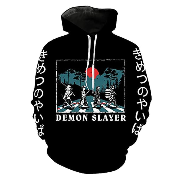 Voksne Demon Slayer Anime Hoodie Tops Casual Hooded Pullover Sweatshirt Gave D M