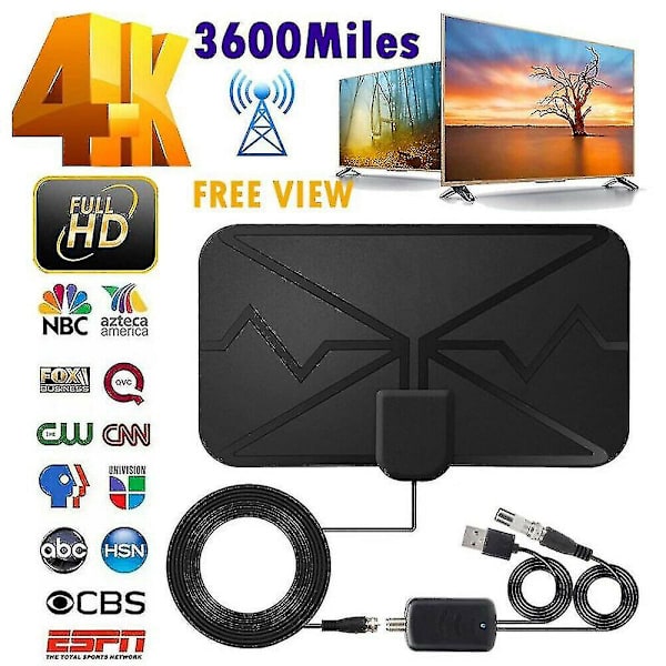 3600 Miles TV-antenn Uppgraderad Nyaste HDTV Inomhus Digital Förstärkt 4K 1080p -ge