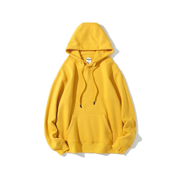 Höst och vinter stil fleece casual långärmad huvtröja yellow L